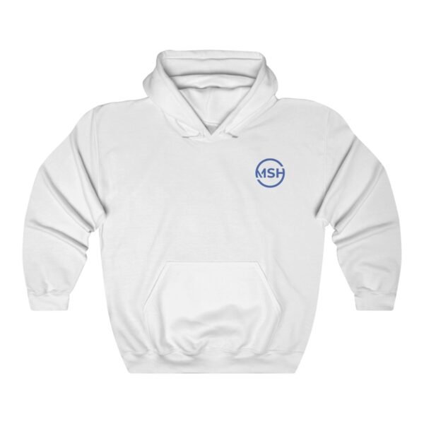 msh white hoodie small logo